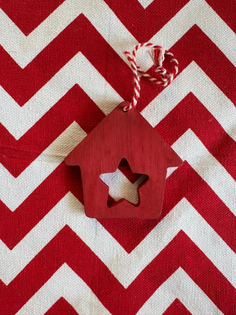 Tree Decor - Red Star House Ornament